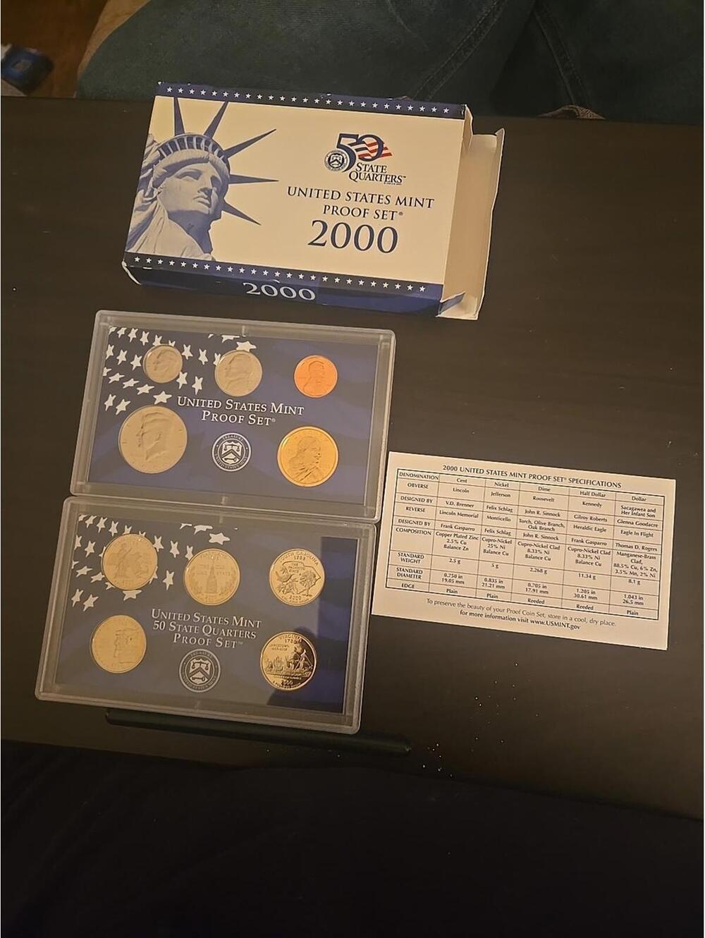 2000 Clad Proof Set U.S. Mint Original Government Packaging OGP COA